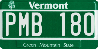 VT license plate PMB180
