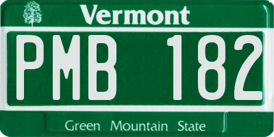 VT license plate PMB182