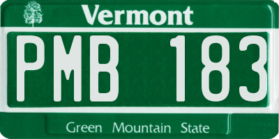 VT license plate PMB183