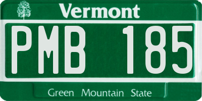VT license plate PMB185