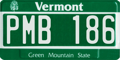 VT license plate PMB186