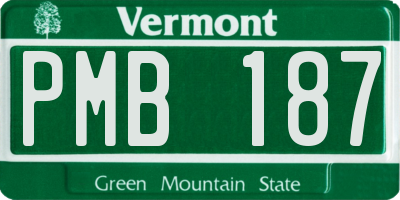 VT license plate PMB187