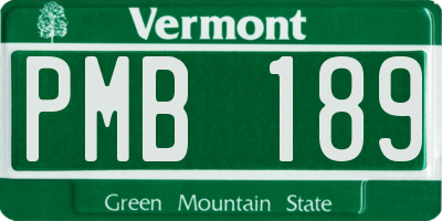 VT license plate PMB189