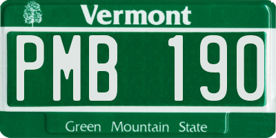 VT license plate PMB190