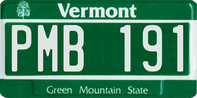 VT license plate PMB191