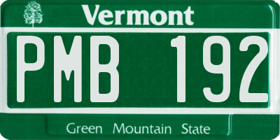 VT license plate PMB192