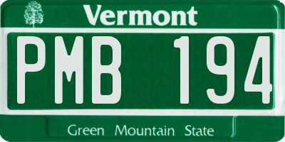 VT license plate PMB194