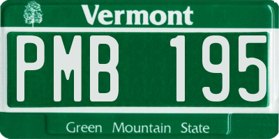 VT license plate PMB195