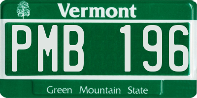 VT license plate PMB196