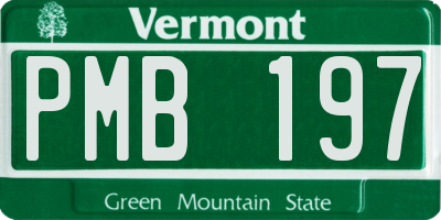 VT license plate PMB197