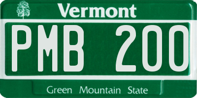 VT license plate PMB200