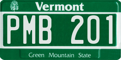 VT license plate PMB201