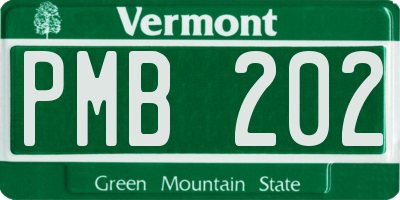 VT license plate PMB202