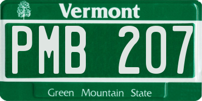 VT license plate PMB207