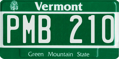 VT license plate PMB210