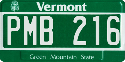 VT license plate PMB216