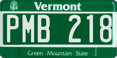 VT license plate PMB218