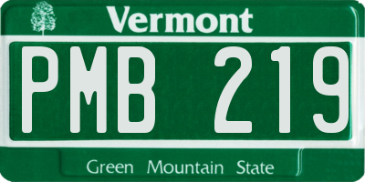 VT license plate PMB219