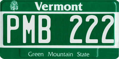 VT license plate PMB222