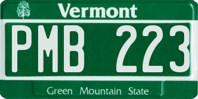 VT license plate PMB223