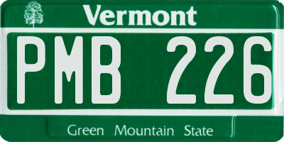 VT license plate PMB226
