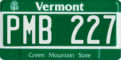 VT license plate PMB227