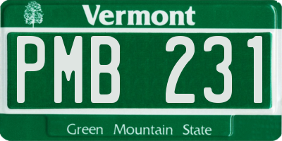 VT license plate PMB231