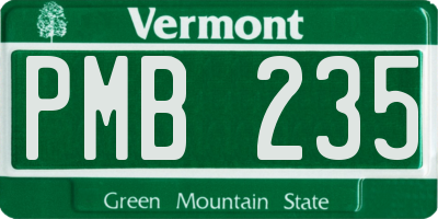 VT license plate PMB235