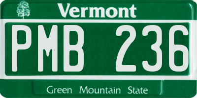 VT license plate PMB236
