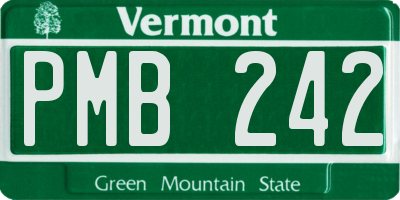 VT license plate PMB242