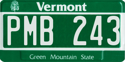 VT license plate PMB243