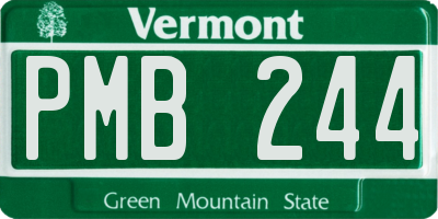 VT license plate PMB244