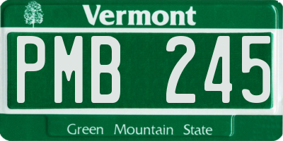 VT license plate PMB245