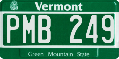 VT license plate PMB249