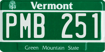 VT license plate PMB251