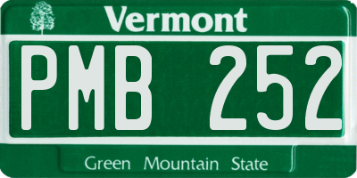 VT license plate PMB252
