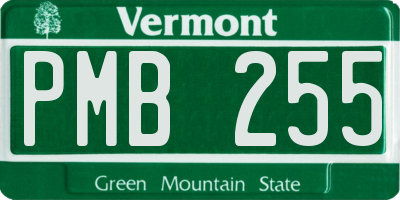 VT license plate PMB255