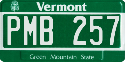 VT license plate PMB257