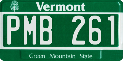 VT license plate PMB261