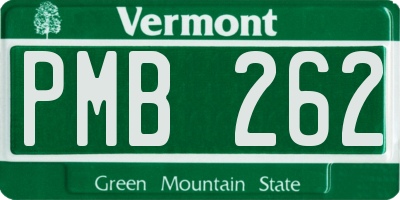 VT license plate PMB262