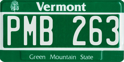 VT license plate PMB263