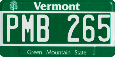 VT license plate PMB265