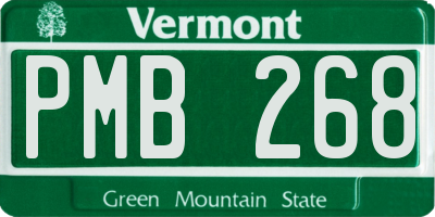 VT license plate PMB268
