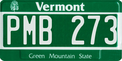 VT license plate PMB273