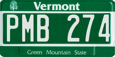 VT license plate PMB274