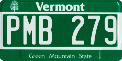 VT license plate PMB279