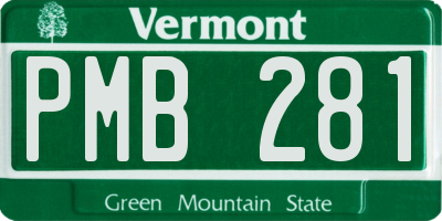 VT license plate PMB281