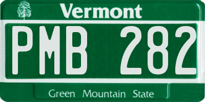 VT license plate PMB282