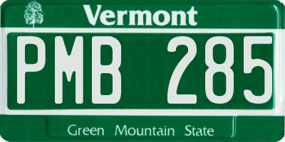 VT license plate PMB285