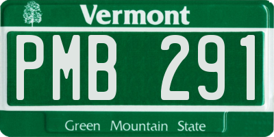 VT license plate PMB291